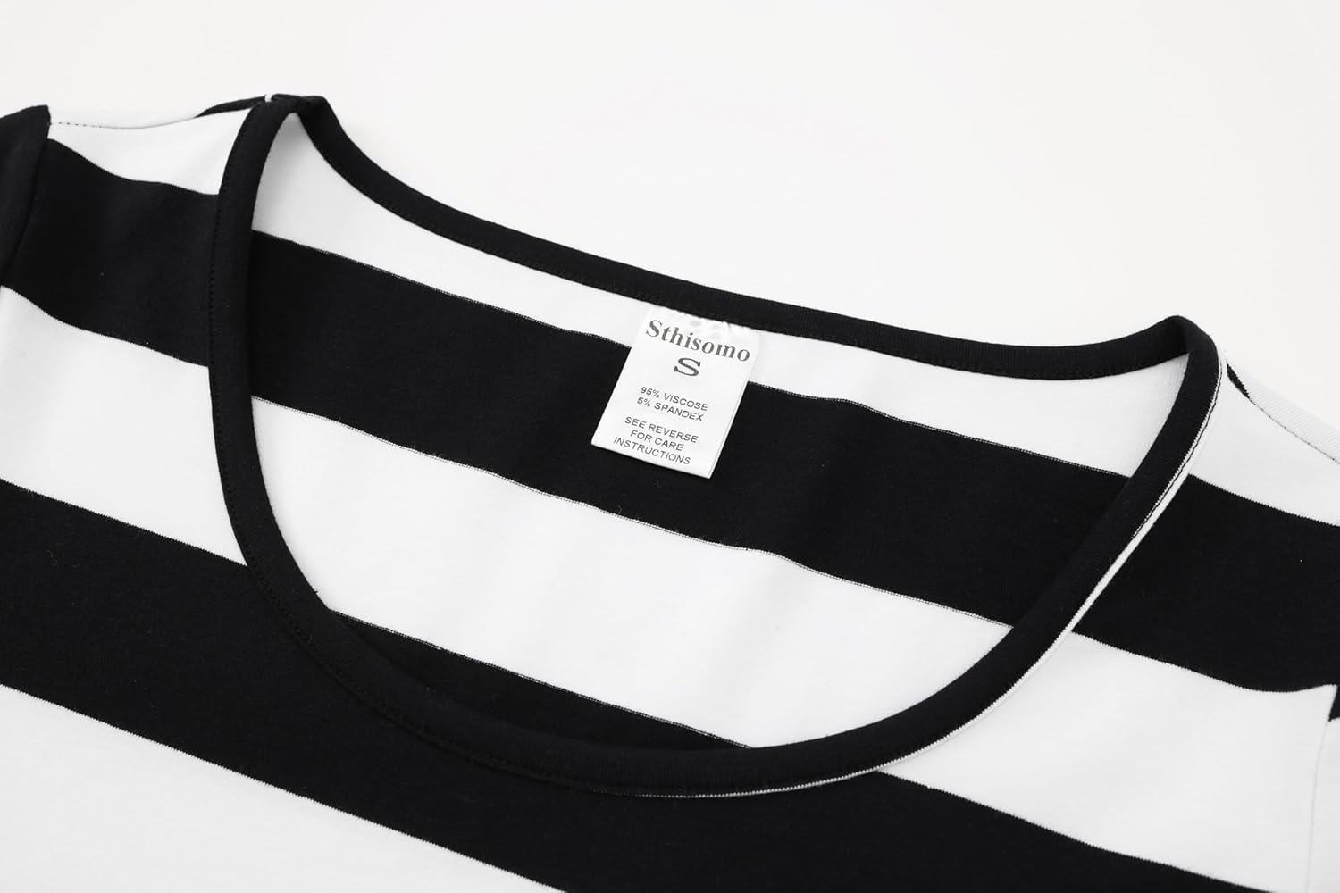 Women's Classic Long Sleeve Striped Scoop Neck T-Shirts - Image 6