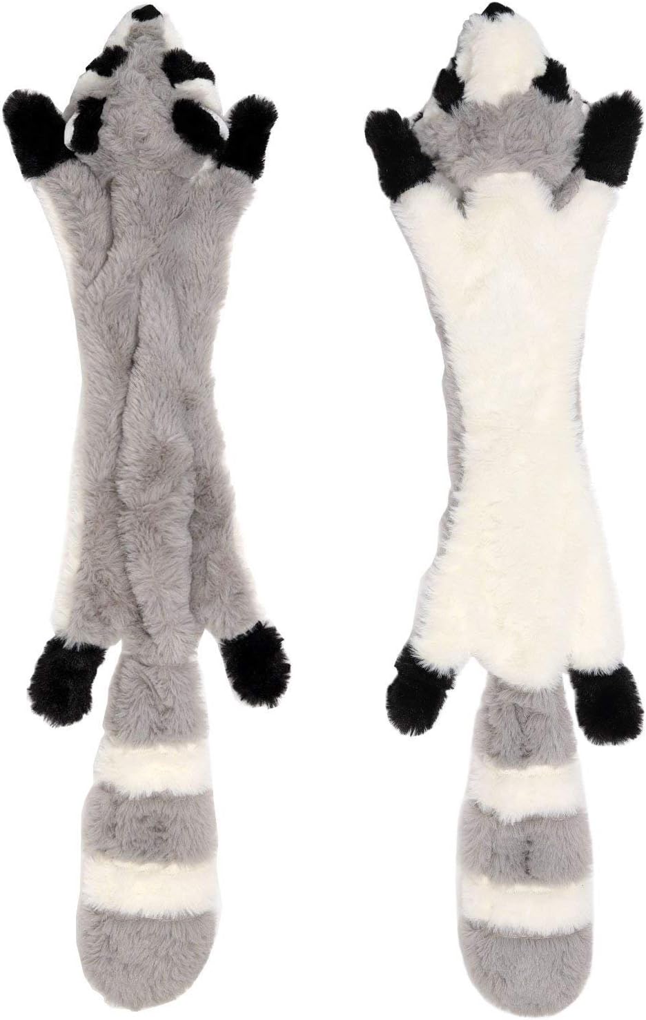 Stuffingless Dog Toys with Squeaker, Stuffless Dog Chew Toys of Plush Squeaky Raccoon Dog Toy No Stuffing Dog Toys for Large Dog Hunting 24-Inch