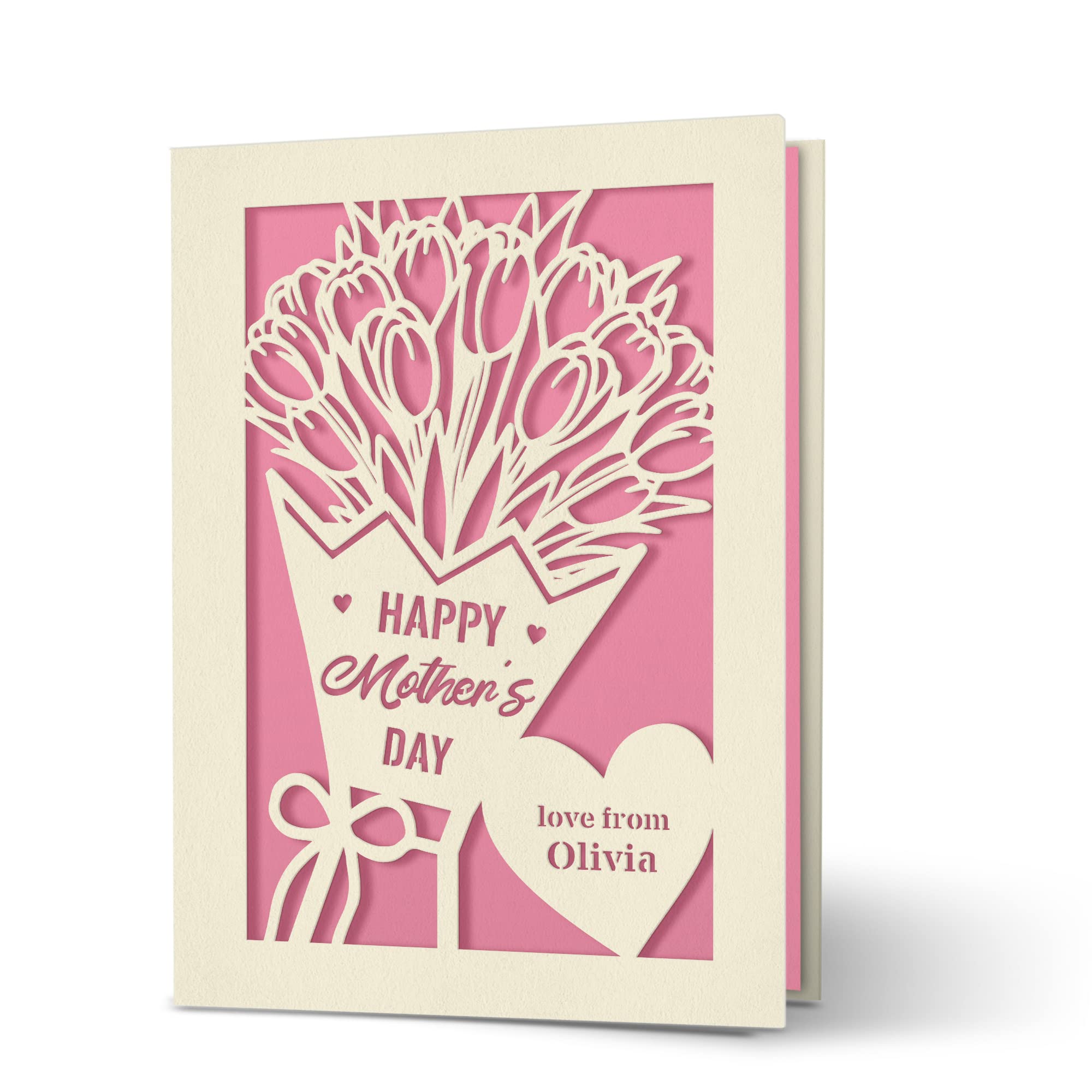 Personalised Mothers Day Card Mothers Day Gifts Card for Mum from Daughter Son Mother's Day Card Mum Gifts for Women Her Mum Grandma Mom Mama Mummy Grandmother with Envelope(Pink)
