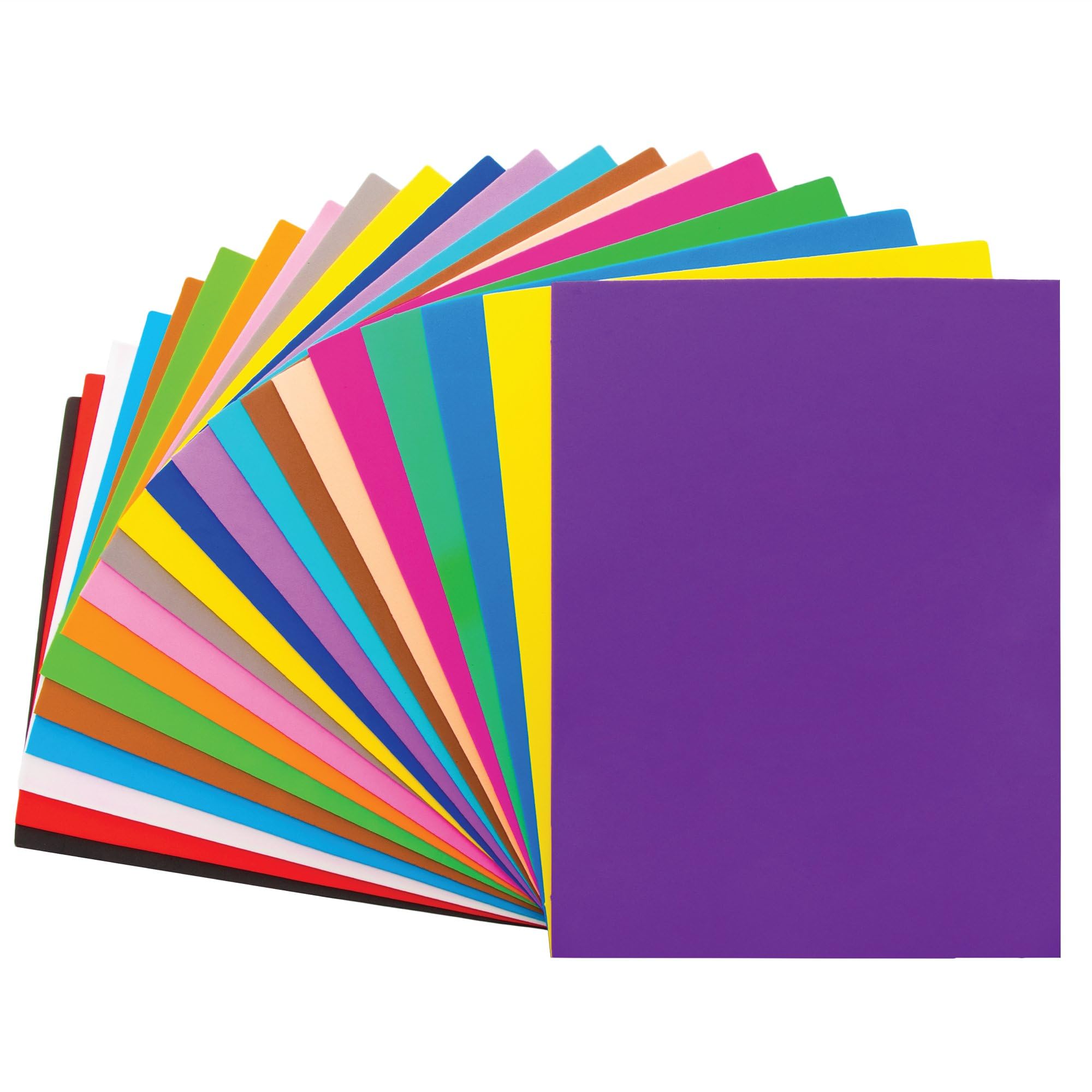Baker Ross AW961 Foam Sheets - Pack of 50 Sheets, 30cm x 23cm, 20 Assorted Colours, Craft Foam, Card Making, Scrapbooking
