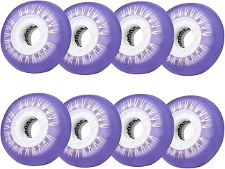 JHKJ 8 Pack Illuminated Inline Skates Wheels Flashing Replacement Wheels without Bearing for Indoor and Outdoor Wheels Flashing Wheels (Multicolor Choices) 92A 72/76/80mm