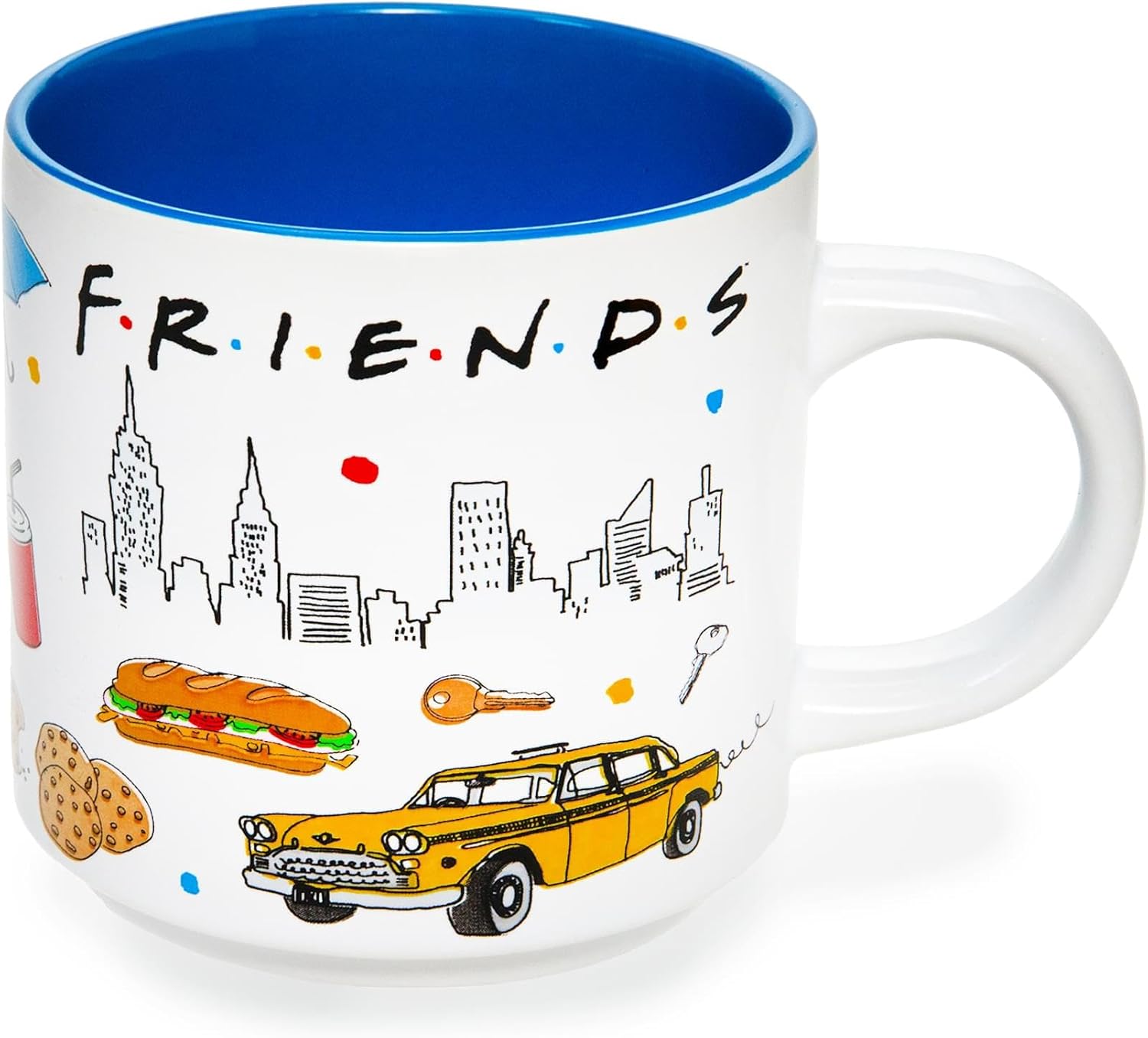 Silver Buffalo Friends Icons Ceramic Coffee Mug | Large Cup For Espresso, Tea | Holds 13 Ounces