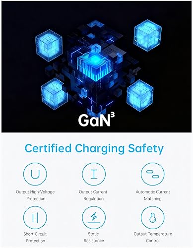 Miniatura 5 de Estación de carga USB C, estación de carga rápida GaN III de 7 puertos de 140 W, estación de carga USB PD 3.0 para múltiples dispositivos,