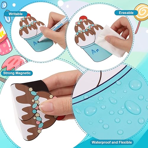 Miniatura 3 de Qweryboo 12 unidades de nevera de Navidad de verano, lindo imán de helado de ratón para puerta de automóvil, nevera, pizarras blancas para