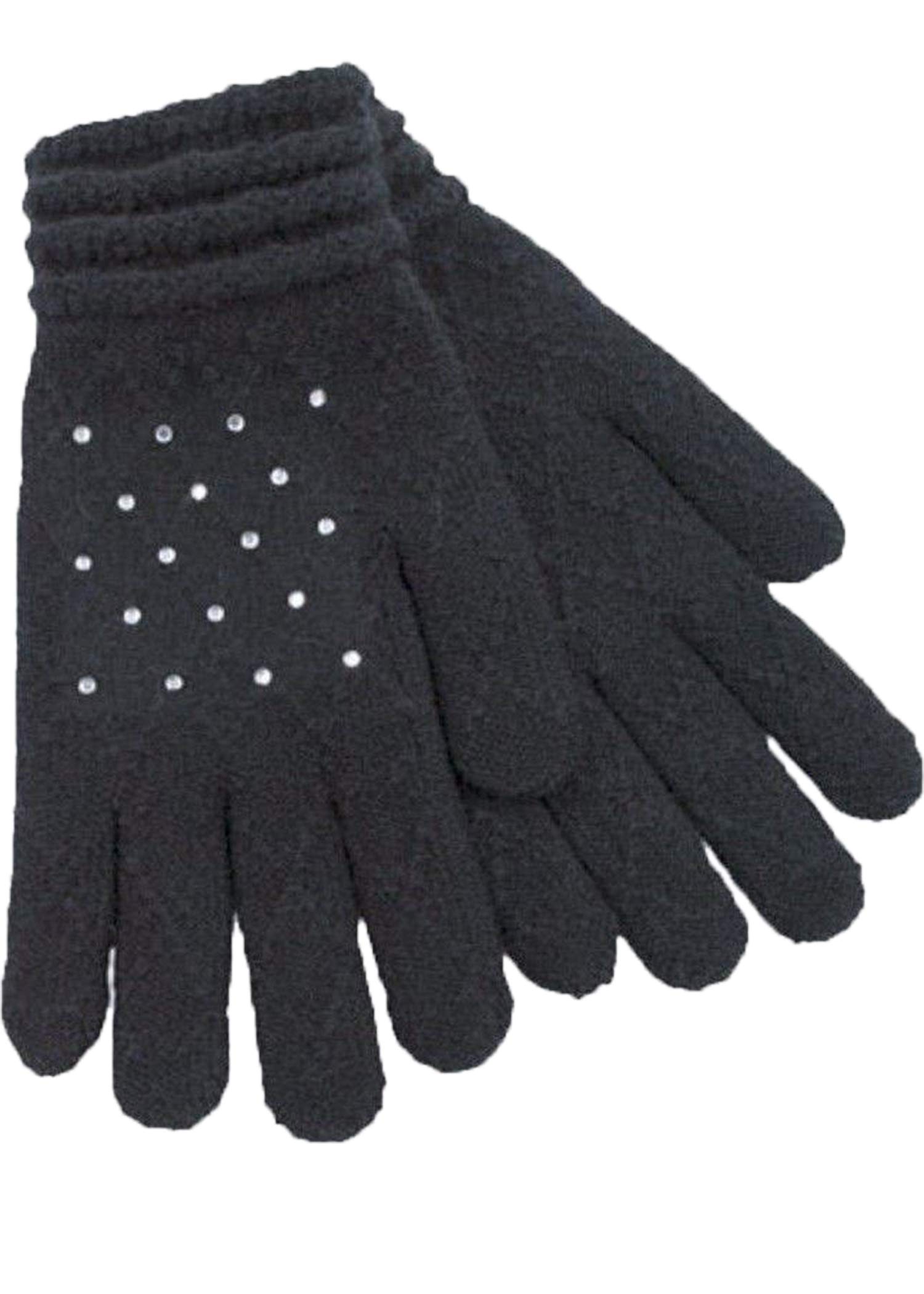 Undercover Ladies Foxbury Soft Jacquard Gloves with Diamante Sparkles GL536 Black