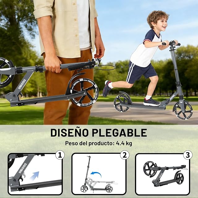 Foto 6 de 8 de NOVONOVA Patinete Scooter Plegable, Patinetes para niños y niñas, 9-14 años con Manillar Ajustable 91-103m