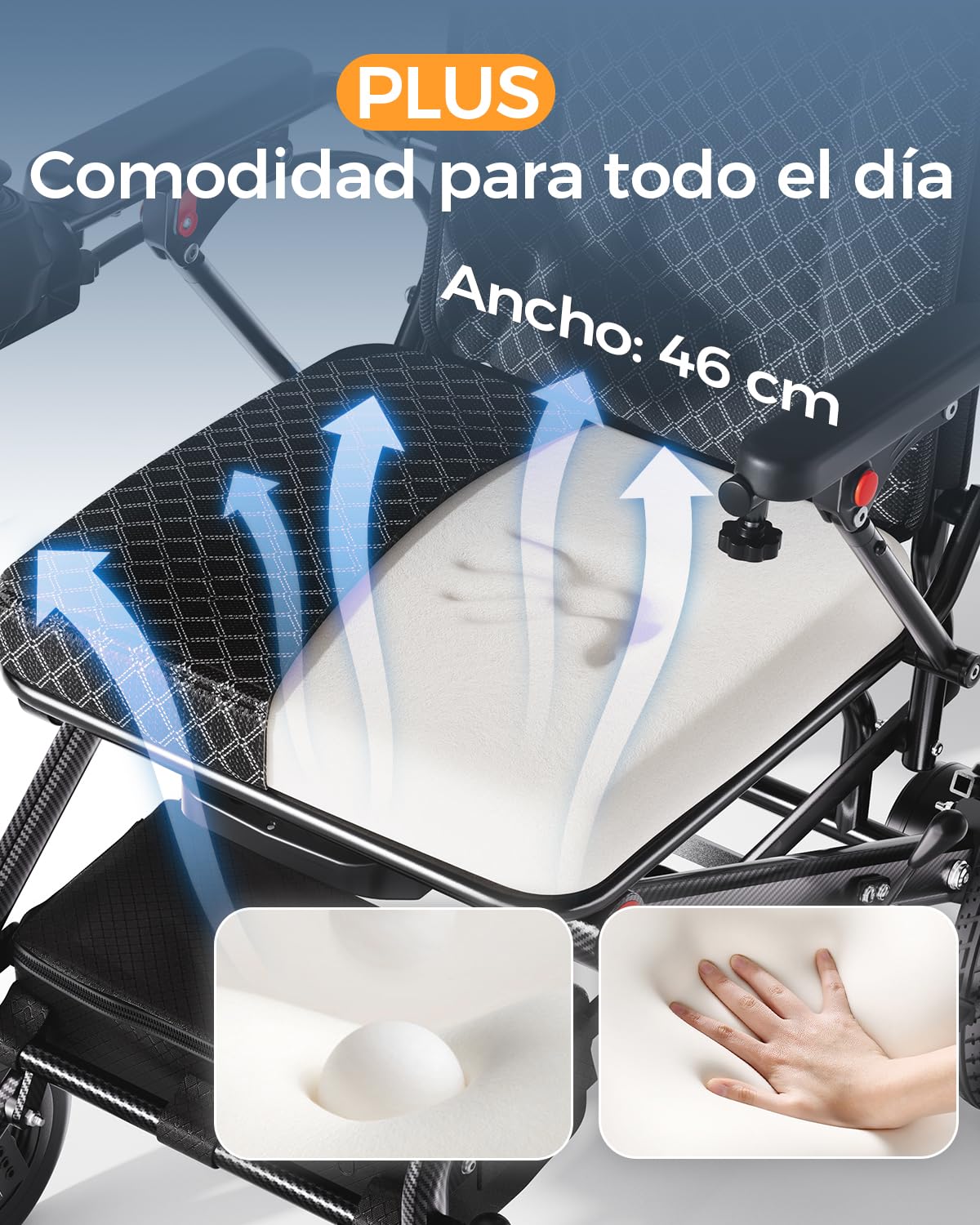 HomyKing 19KG Silla de Ruedas Eléctrica Plegable Ligera, Silla Electrica todo terreno para Mayores Capacidad de carga de 150 kg Autonomía de 25 km, Batería de litio de 20 Ah Al aire libre