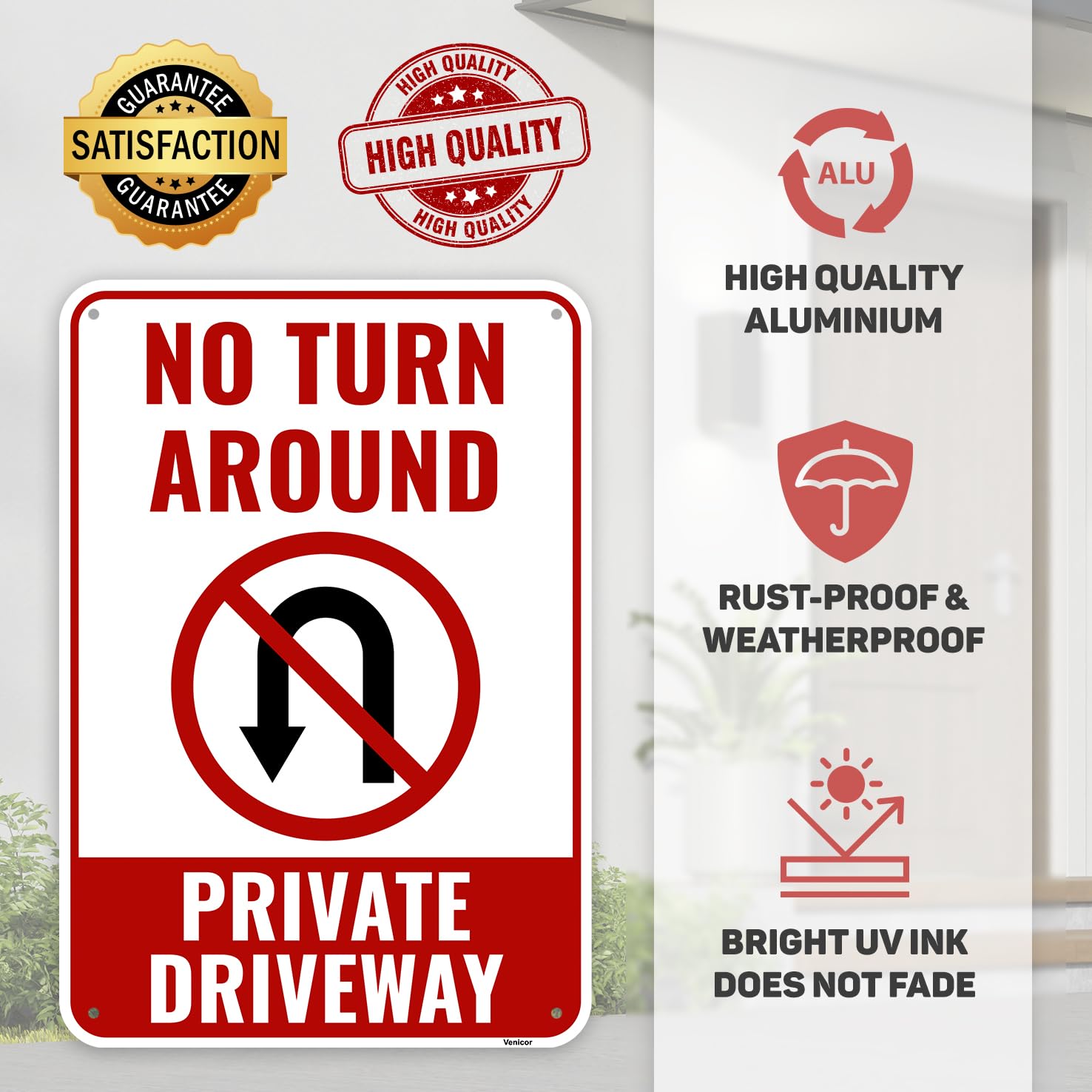 Amazon.com: 1PC No Turn Around Driveway Sign, 13 x 9 Inches