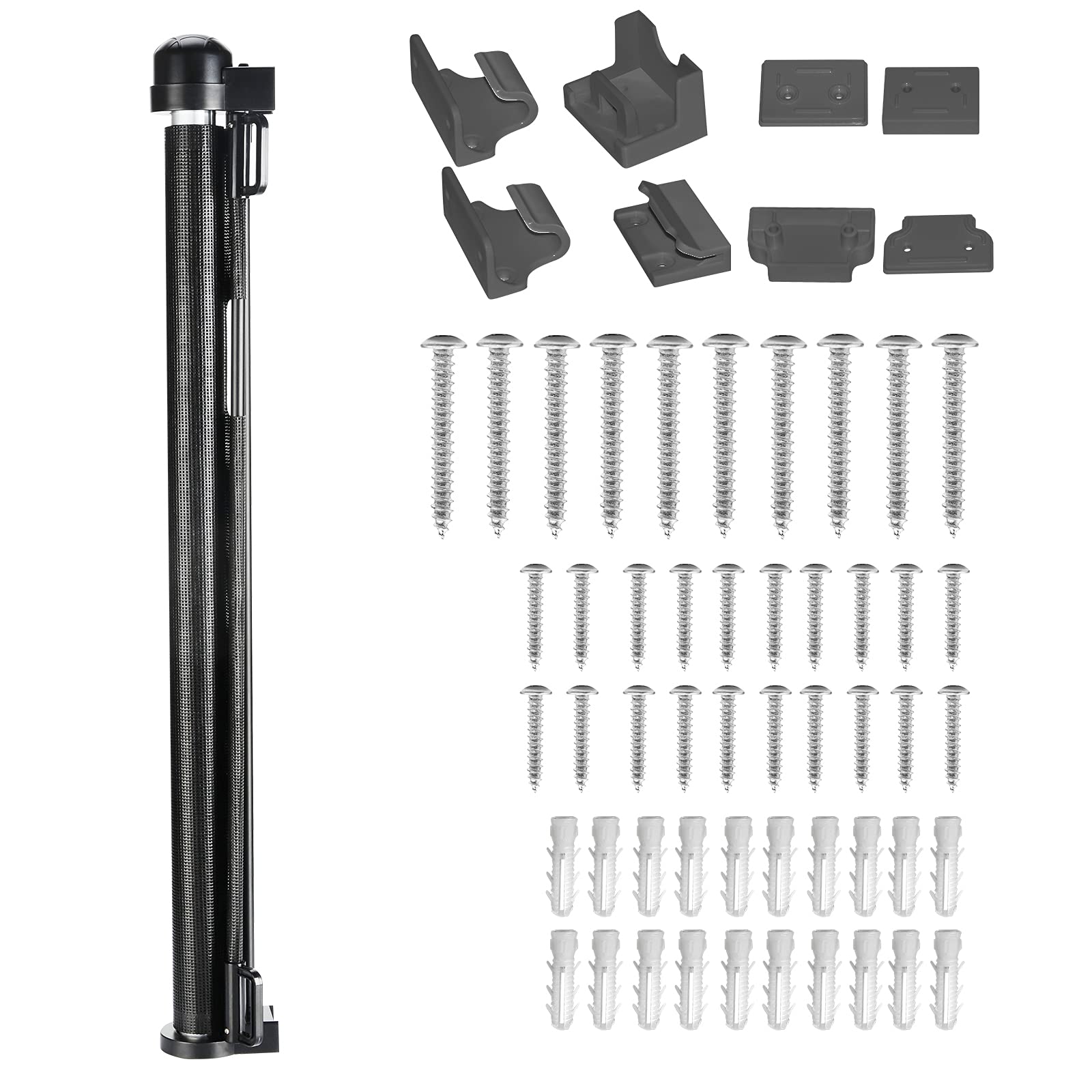 NAIZY - Barrera de protección de puerta enrollable de 0 a 300 cm, para bebé y perro, extensible para interior y exterior, color negro, LMZJ-HAG1394B