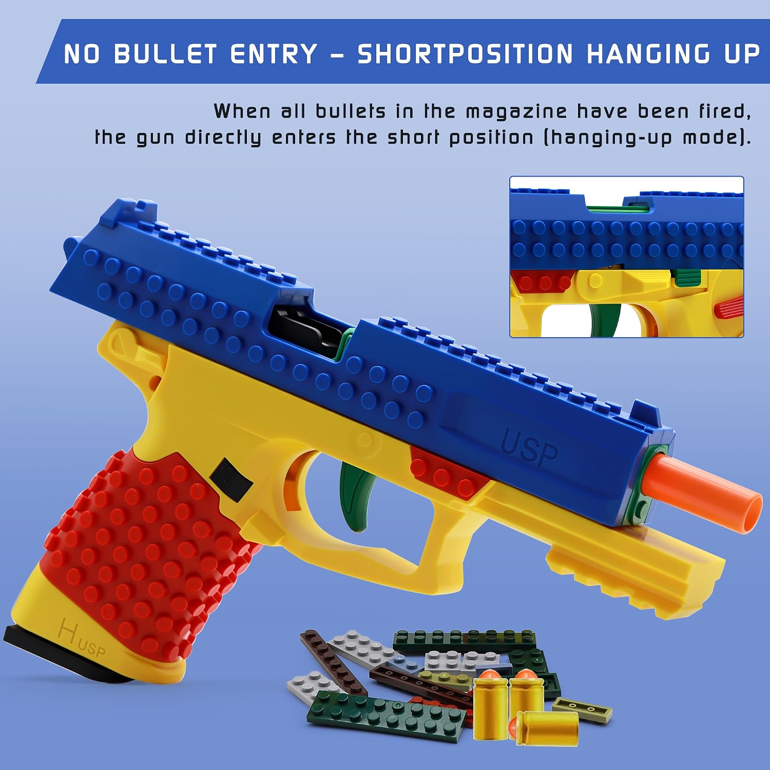 Toy Gun Pistol, Automatic Shell Ejection Toy Gun, Automatic Reloading Rebound Pistols for Shooting Game Educational Toys Gifts for Kids Boys Girls