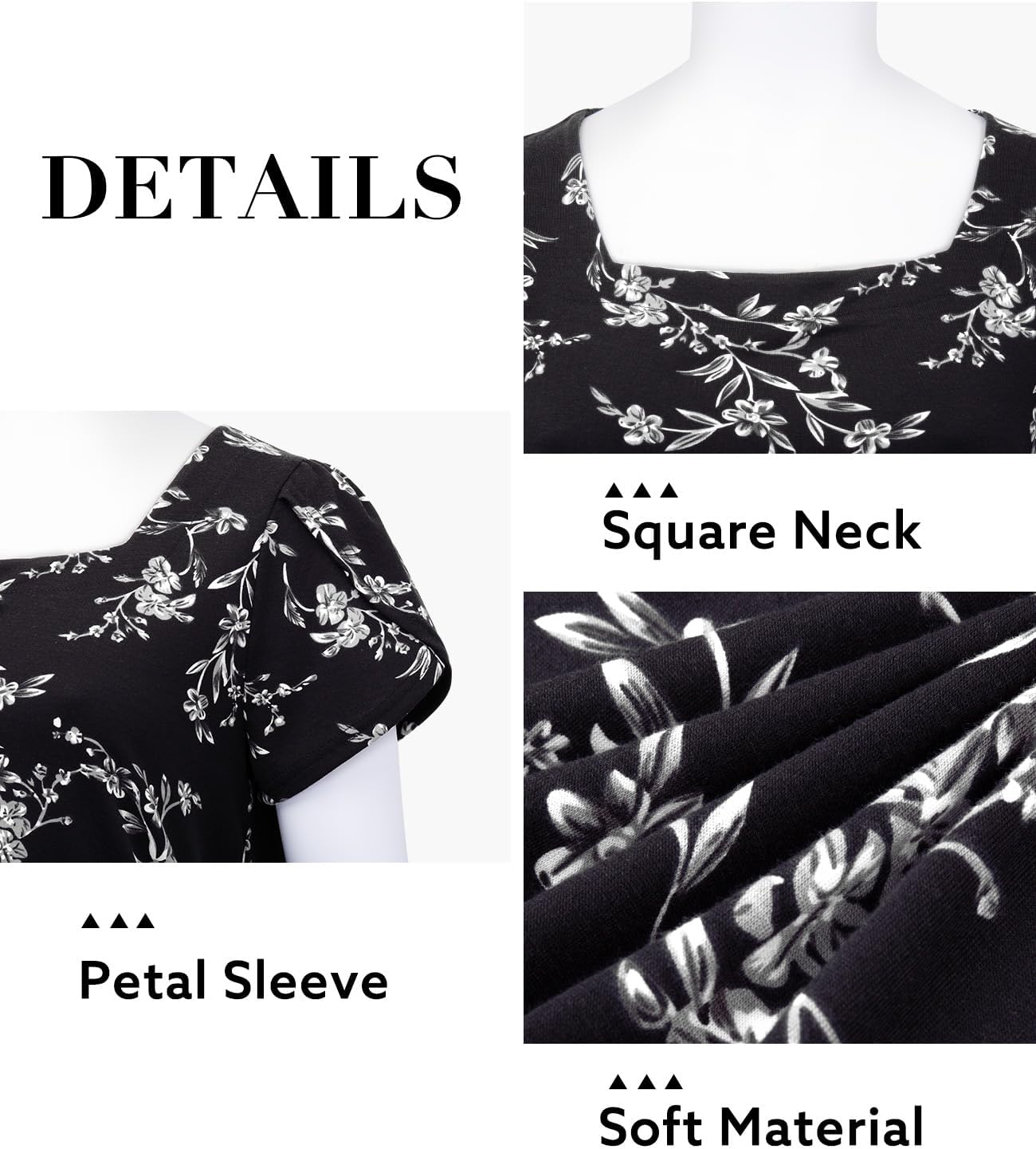 Siddhe Plus Size Tops for Women Petal Short Sleeve Square Neck Shirts Casual Trendy Blouses 2026 Spring Fashion XL-5XL - Image 6