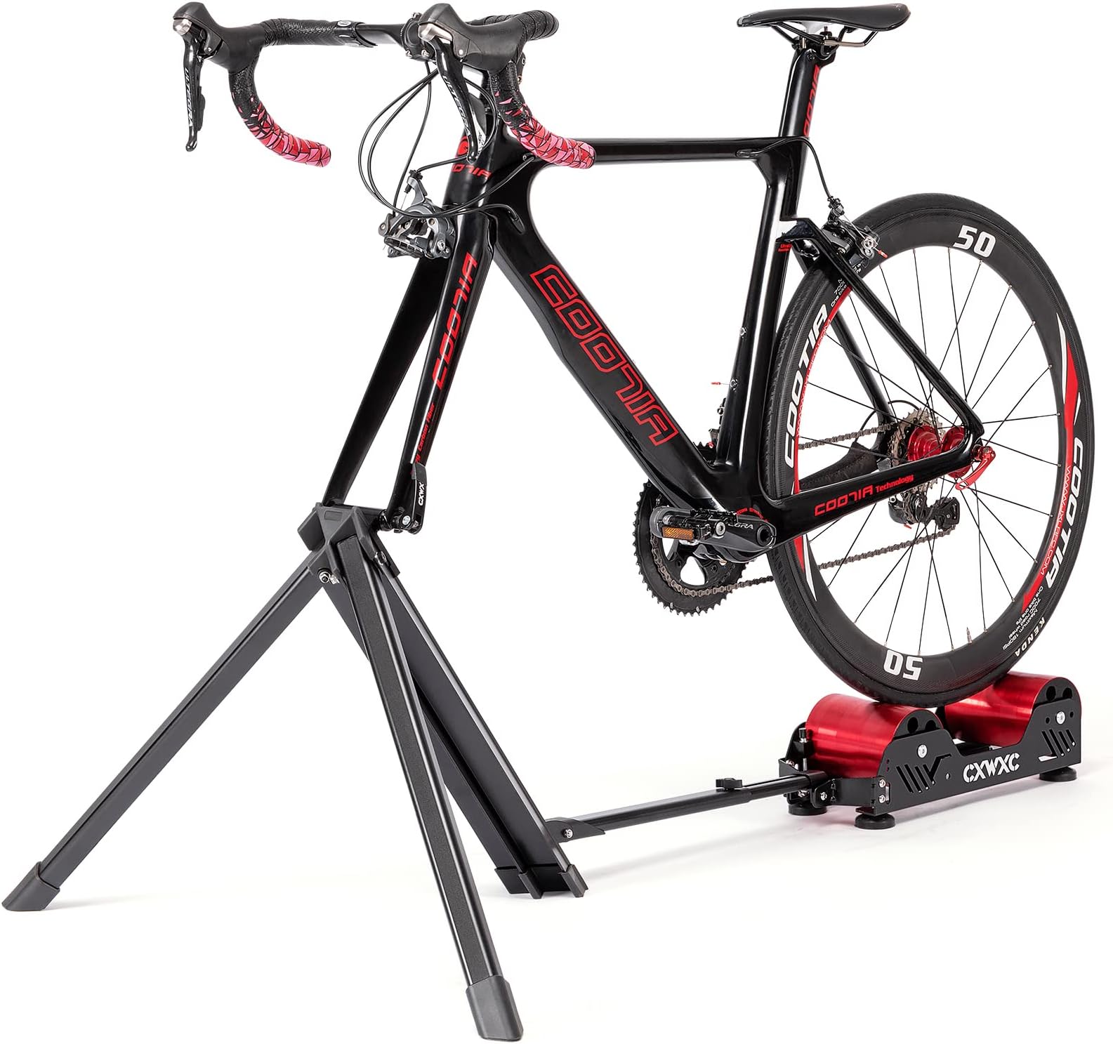 Bike Trainer Stand Resistance Adjustable - Portable Magnetic Bicycle Rollers Indoor Exercise/Fitness/Workout - Fordable Fully Aluminum Alloy