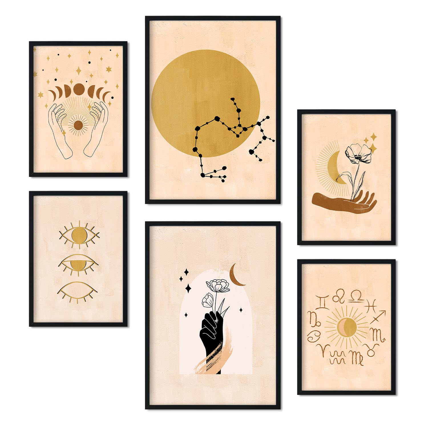 Nacnic Mystic Set Of 6 Posters. Collection Of Posters In Collage Aesthetic For Interior Decoration. Sizes A3 And A4. Frameless.