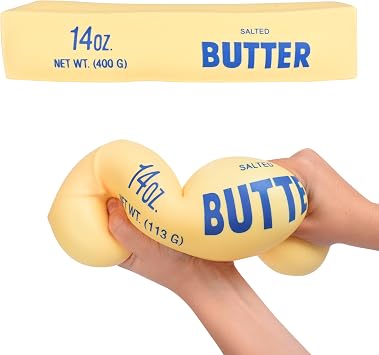 Toymendous Squeeze Butter, Jumbo Squishy Stress Toy, Children Ages 3+, 10.5 inches Long, Stretch & Squish