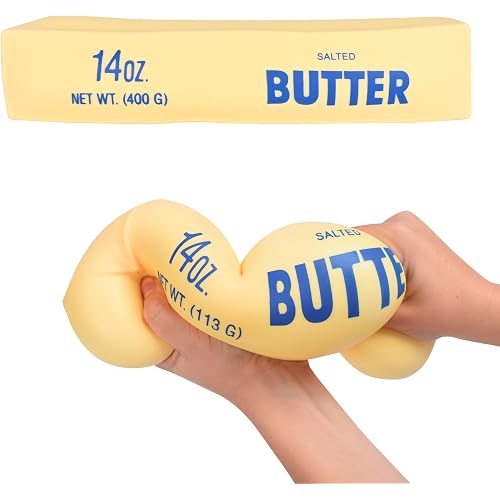 Toymendous Squeeze Butter, Jumbo Squishy Stress Toy, Children Ages 3+, 10.5 inches Long, Stretch & Squish