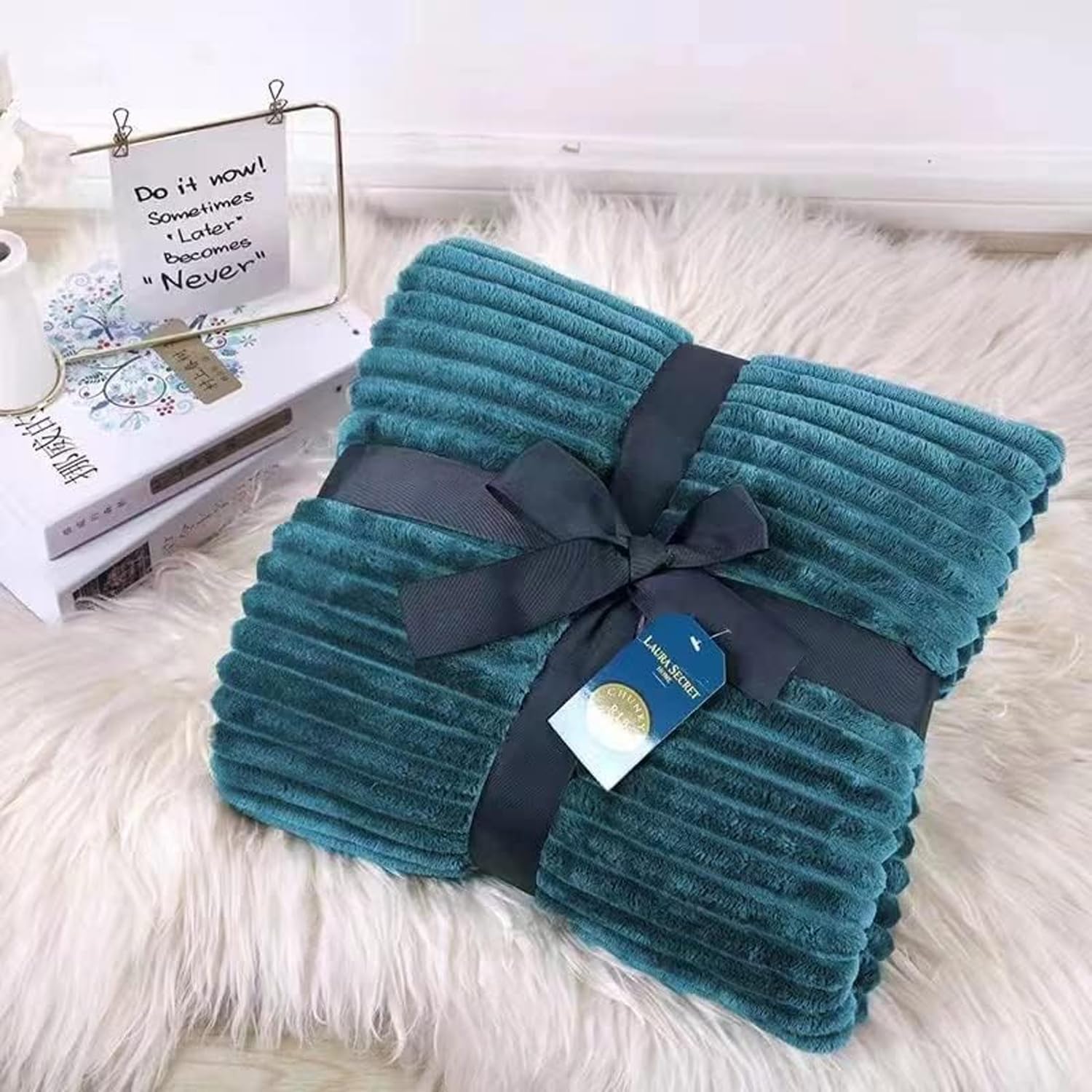 Y Homeware Teal Yorkshire Homeware Chunky Rib Throw Fleece Blanket Fluffy Sofa Bed Warm Soft Throws Multi-Coloured All Season Blankets Thermal & Warm Blankets Teddy Throw Blanket (, King)