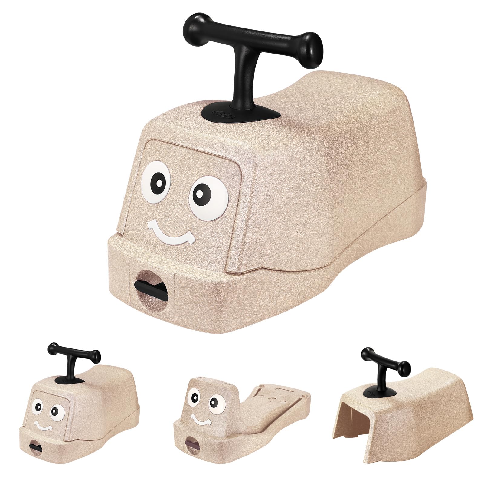 MAMIZO 5 in 1 Rutschauto ab 1 Jahr, Babyrutscher mit 4 PCS Geräuschlose Räder, Babyroller bis 20kg, Babyrollbrett, EPP, Baby Walker, Wippauto, Rutschfahrzeug, Baby Spielzeug Rutschauto, Indoor, Beige