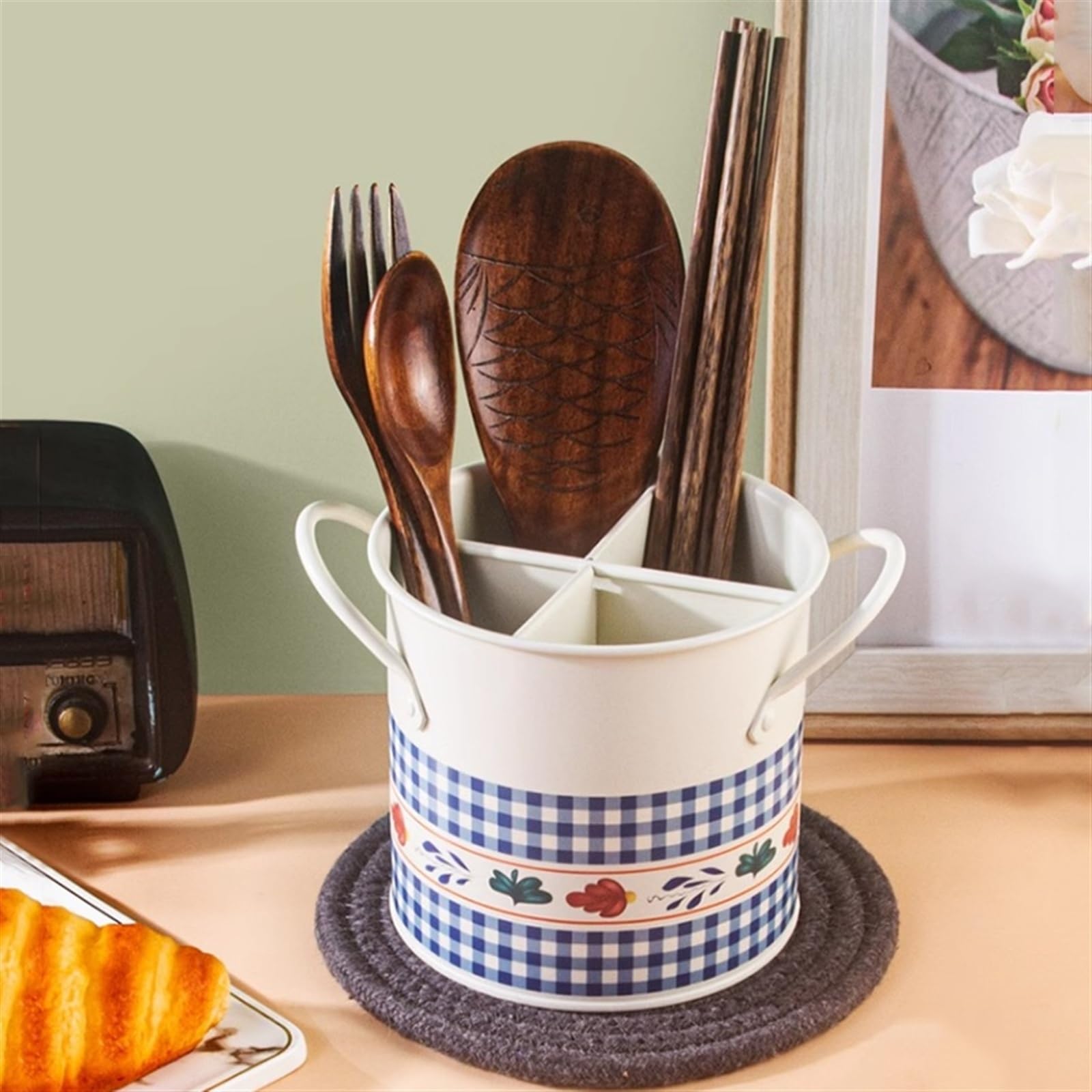 Portautensili Da Cucina In Plastica - Scolaposate Con Fori Di Drenaggio - Foto 2