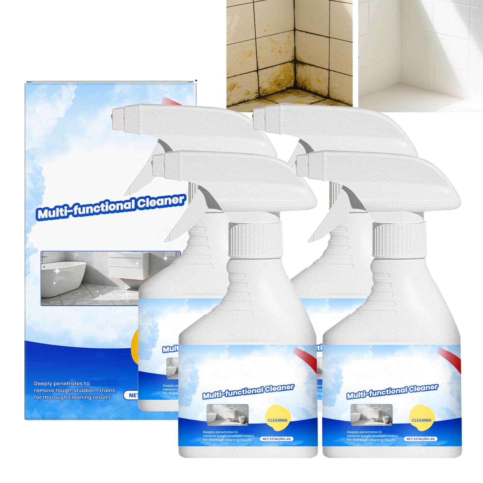 Limpiador de espuma multifuncional para eliminar manchas difíciles, potente limpiador de cocina para manchas de grasa difíciles, spray de espuma descalcificadora de baño, adecuado para inodoros