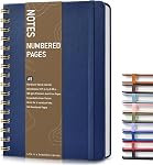 Lined Spiral Journal Notebook, A5 Hardcover Spiral Journals for Women Men, 150 Numbered Pages Spiral Bound Notebook, 100 GSM College Ruled Notebooks for Writing Note Taking Working 5.75" x 8.38" Black