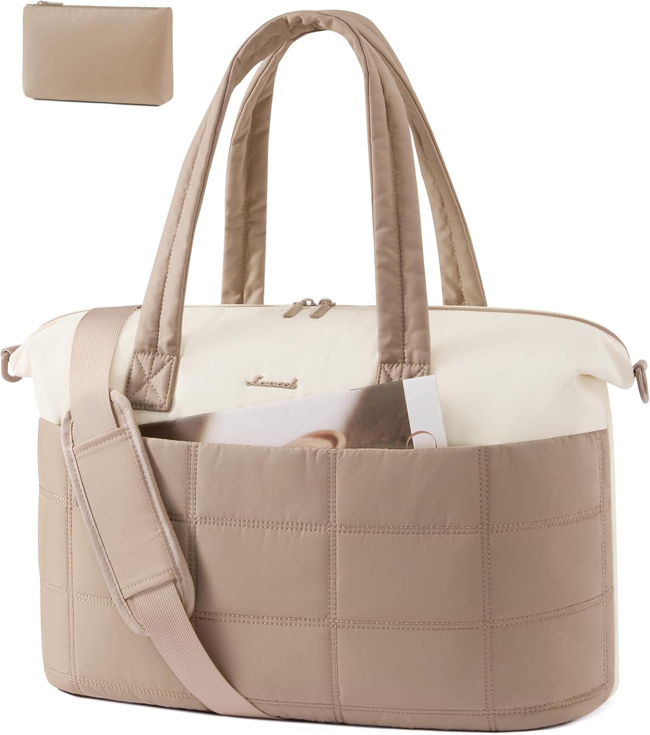 LOVEVOOK Gym Bag for Women & Men with Wet Pocket,36L Puffer Laptop Work Bags for Women with Computer Compartment,Waterproof Teacher Tote Bags Workout Weekender Carry on Travel Bag,Large Purse Handbags