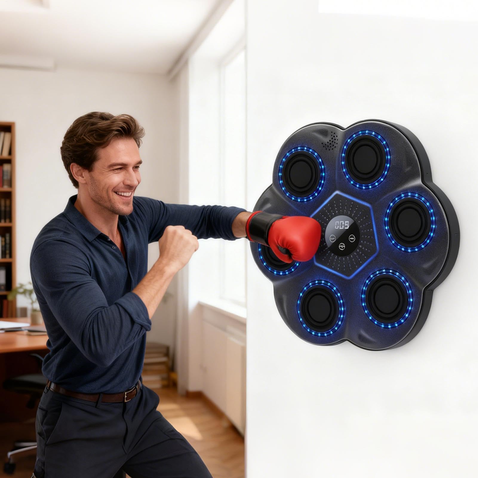 Macchina da boxe, 9 modalità di allenamento, per famiglia, studenti, adulti, uomini, donne, casa, interni, compleanno, palestra, allenamento, fitness, esercizio interattivo, allenamento intelligente