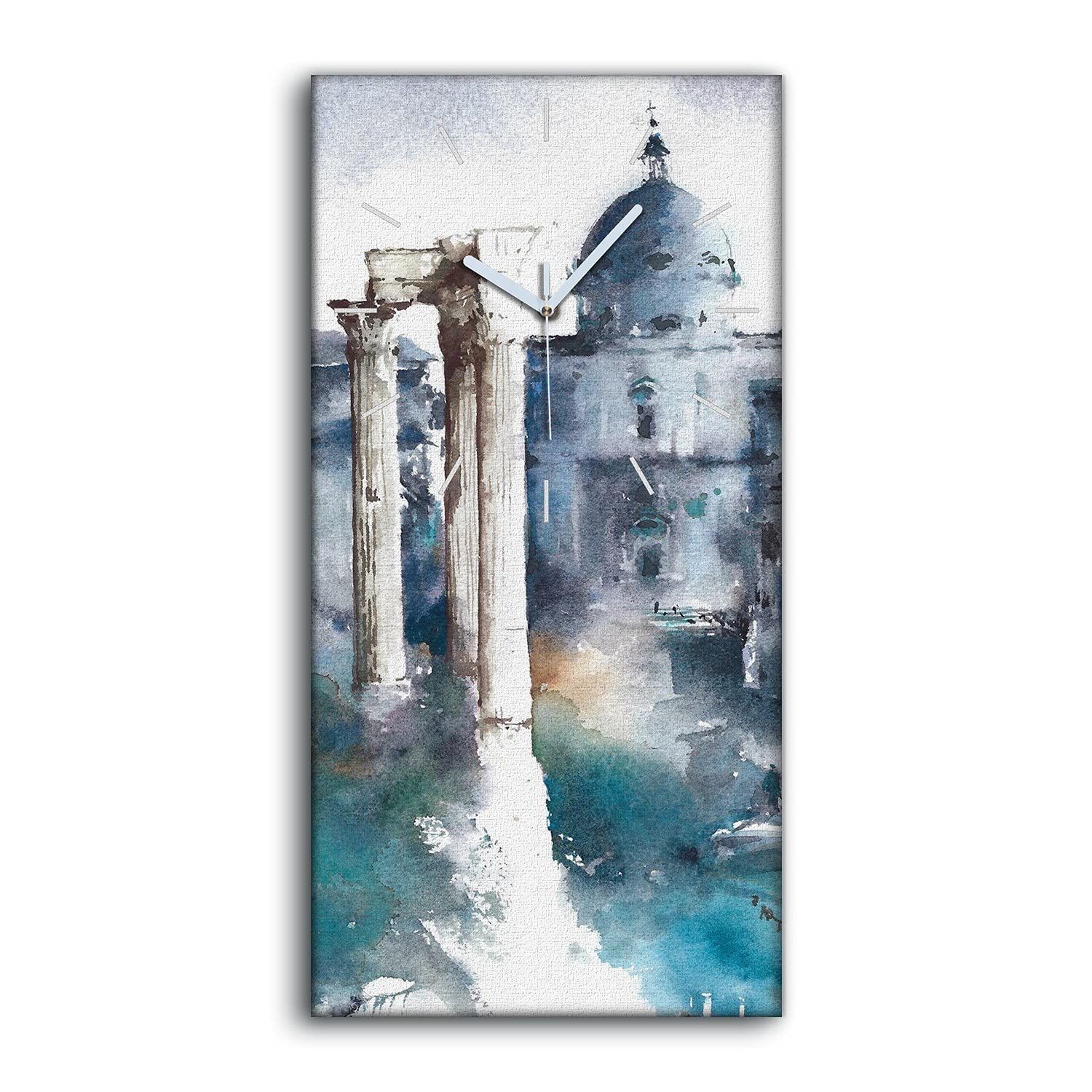 Horloge sur toile 30x60cm Rome antique pour salon et chambre