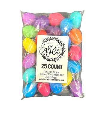 Pre Filled Chocolate Candy Plastic Easter Eggs with Free Unique Shopper Egg Token (25)
