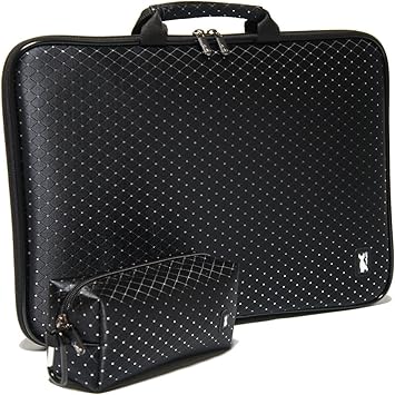 Amazon Co Jp ブラック クリスタル ポーチ付き パソコンケース 15 6インチ おしゃれなノートパソコンバッグ 女性用 Pcケース Pcバッグ レディース パソコンバック Pcバック かわいいレディース用にもどうぞ 16インチ 15 6インチワイド パソコン 周辺機器