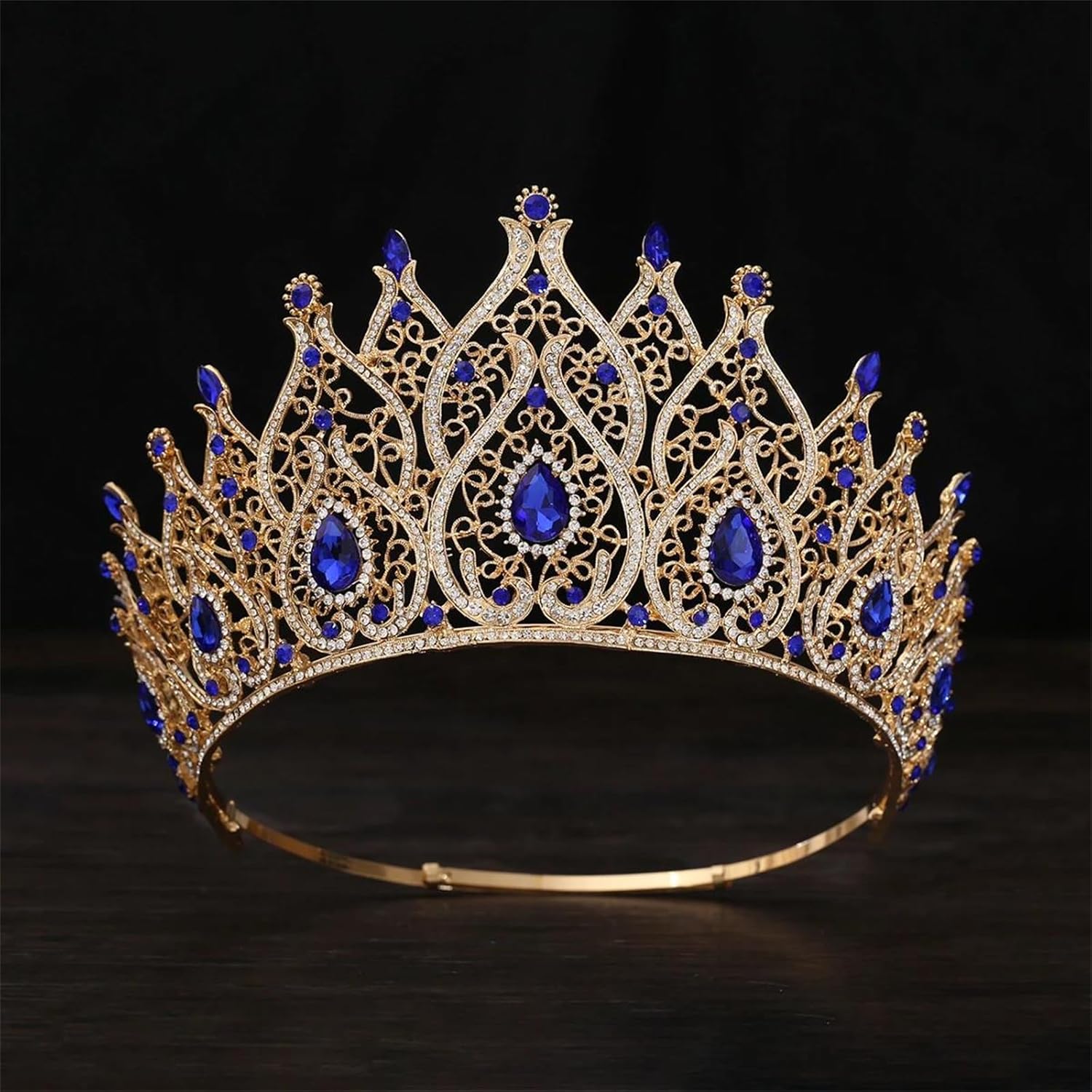 Jeweled Queen Crown For Women Vintage Rhinestone Princess Tiara Gemstone Bridal Headpieces Wedding Hair Accessories For Prom Costume Birthday Party