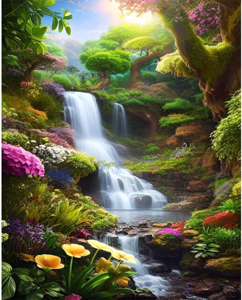 weharnc Waterfall Paint by Number for AdultsPaint by Numbers for Adults Beginner