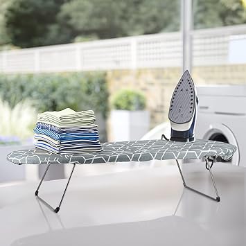 7H SEVEN HOUSE Table Top Ironing Board Flip Grey 74x30cm 7house