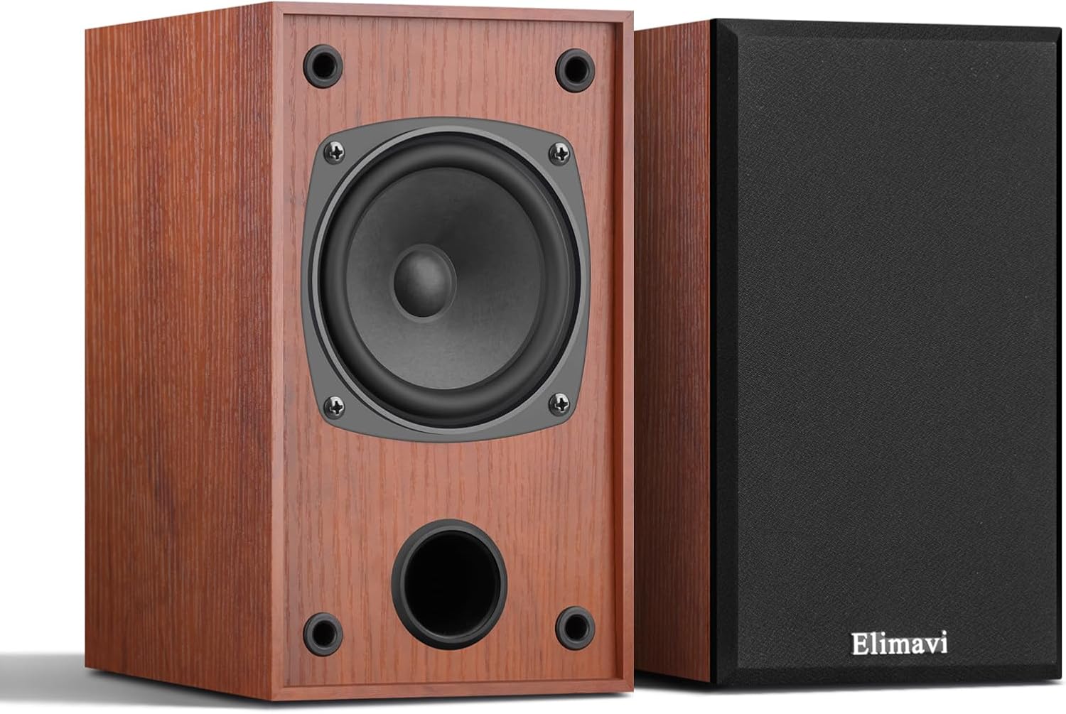 30W*2 Passive Bookshelf Speakers for Record Players and Home Theater Systems, Midrange and High-Frequency Stereo Speakers, Indoor Rear Surround Speakers, Requires a Amplifier,Wood Grain Color