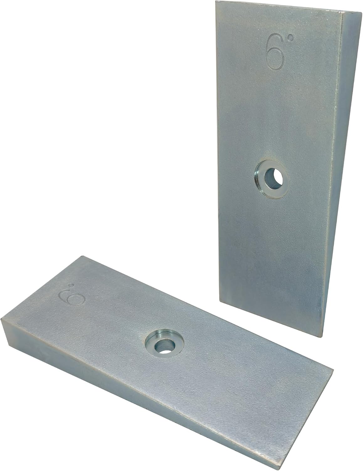 2" Wide Steel 6 Degree Shims Wedge for Pinion Angle or Caster - Set of 2, Zinc Plated (6° Degree)