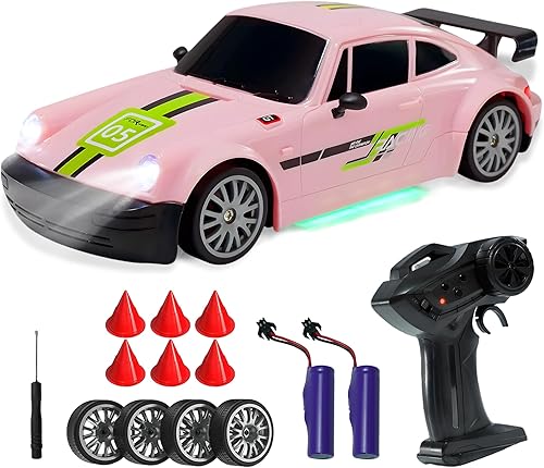 Miniatura 7 de SANCO Auto de deriva RC 120  Auto de deriva de 2.4G con sistema de doble neumático y luces LED, 20+KMH, tiempo de juego de 50 minutos, control