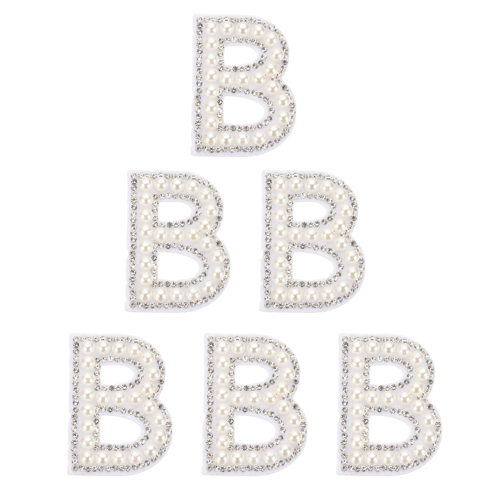 Patch strass lettre B pour réparer et décorer les vêtements blancs Patikil
