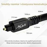 Optyczny kabel audio 25m, cyfrowy kabel audio Toslink (S/PDIF, Dolby DTS Sound), kabel światłowodowy do kina domowego, soundbar, PS4/Xbox One, TV, wzmacniacz itp. + 5 opasek kablowych
