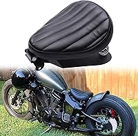 Vista 10 de Asiento Individual de Motocicleta Marrón de 3 Pulgadas con Remaches y Resorte con Placa Base, Kit de Montaje de 3 Pulgadas Compatible con Harley