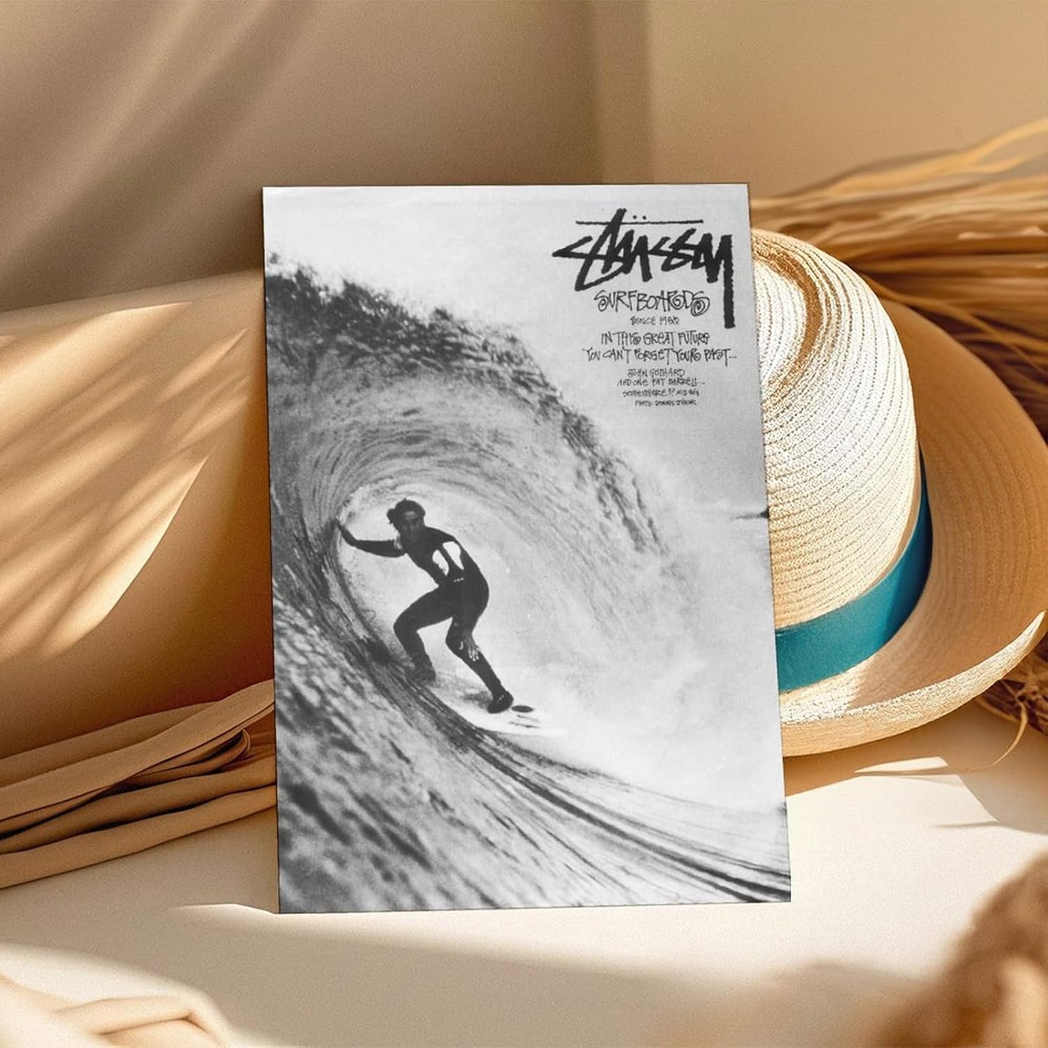 PDQOE Vintage Black And White Surf Poster, Jeff Booth International Tribe Wall Art for Room Decor, College Dorm,for Living Room Bedroom Decor