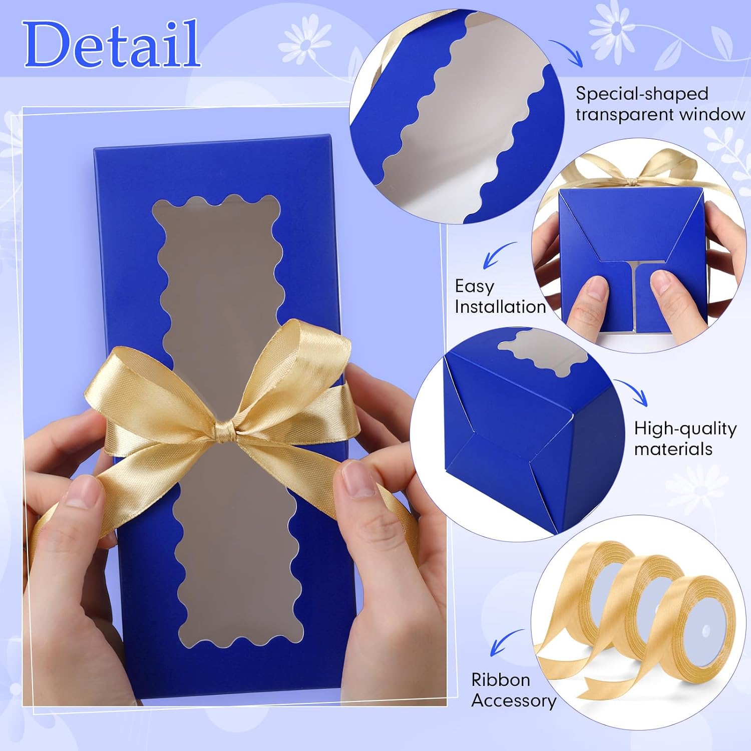 Windyun 100 Pcs Tumbler Gift Boxes for Sublimation Glass Exhibition Boxes Transparent for 12oz 16oz 20oz Shipping Cup Exhibition Packaging for Jars Mug Can Party Supplies (Blue) image 3