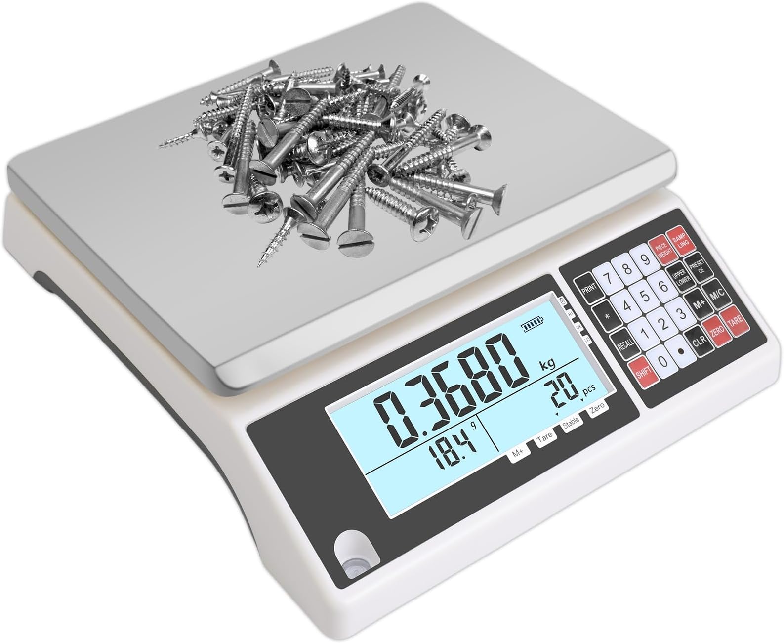 Industrial Counting Scale 30kg/0.5g Precision Electronic Gram Scale for Parts and Coins Piece Counting Scale, Digital Inventory Counting Scale (g/kg/lb)