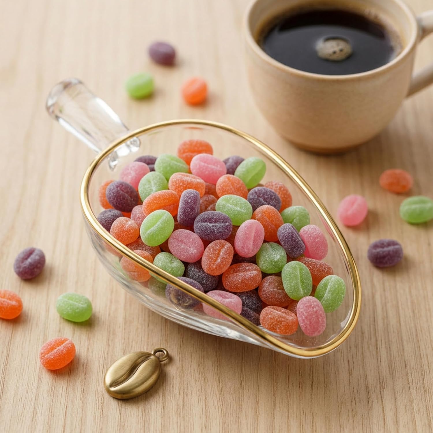 2 Pcs Coffee Bean Mold Silicone Food-Grade,55 Cavities,Brown