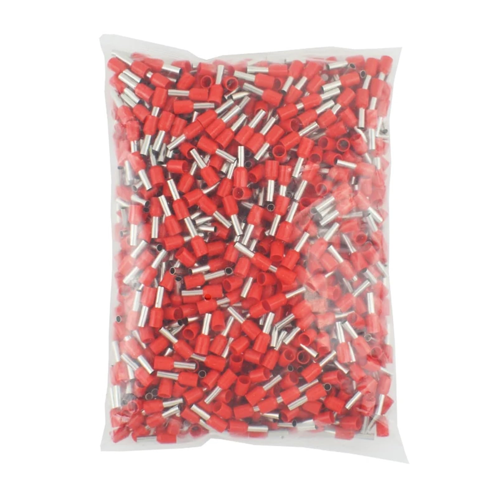 1000 pz/pacco Terminale Estremità del Cavo Isolato A Crimpare E0508 ​​1008 1508 7508 2508 Puntali Terminali a Pressione Terminali A Crimpare Tubolare(Red,E6012-1000PCS)