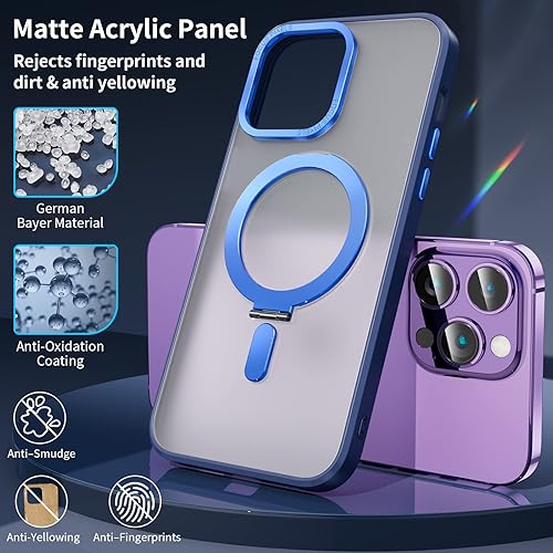 Miniatura 5 de niufoey Funda para iPhone 12 Pro Max con soporte magnético invisible compatible con Magsafe a prueba de golpes, delgada, translúcida mate, para