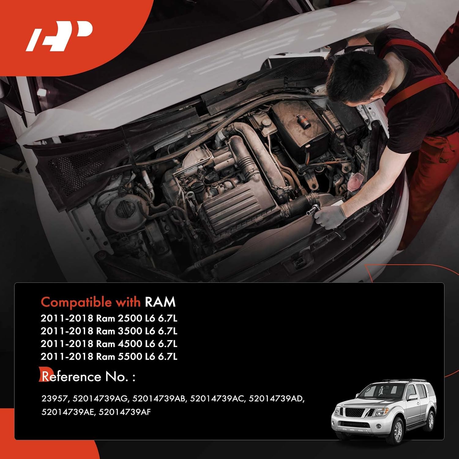 A-Premium Heater Inlet HVAC Heater Hose Pipe Line Assembly with Modular Hose Compatible with Ram 2500 3500 4500 5500 2011-2018, 6.7L, Diesel