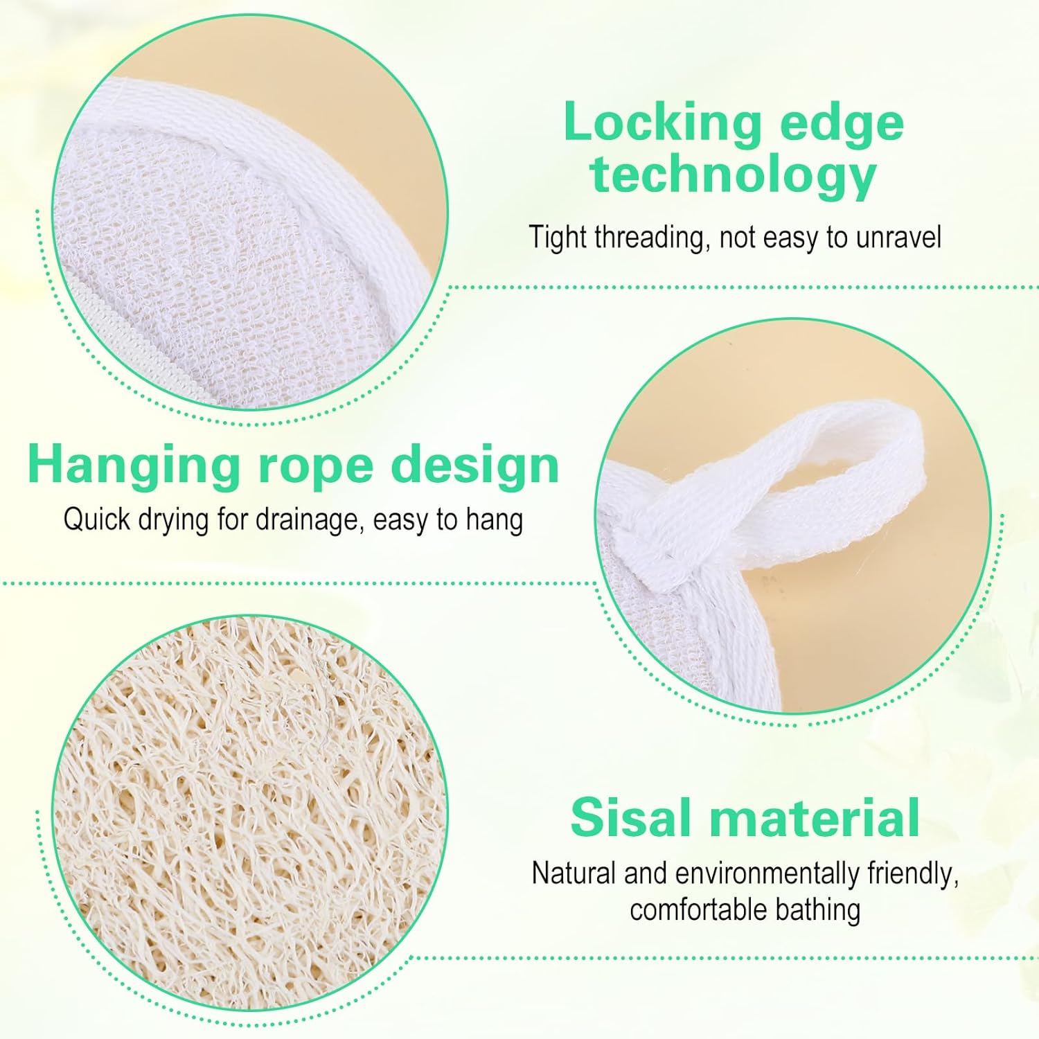TIESOME 6 Pack Natural Loofah Face Scrubber, Exfoliating Facial Scrub Pads Made from Organic Luffa for Women and Men - Image 3