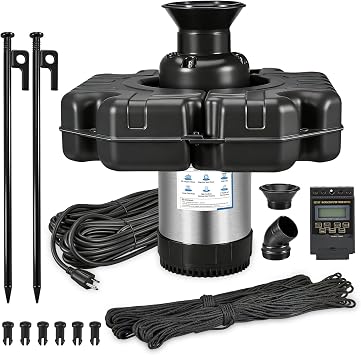 Pond Fountain Aerator, 15000 GPH Stainless Steel Floating Fountain