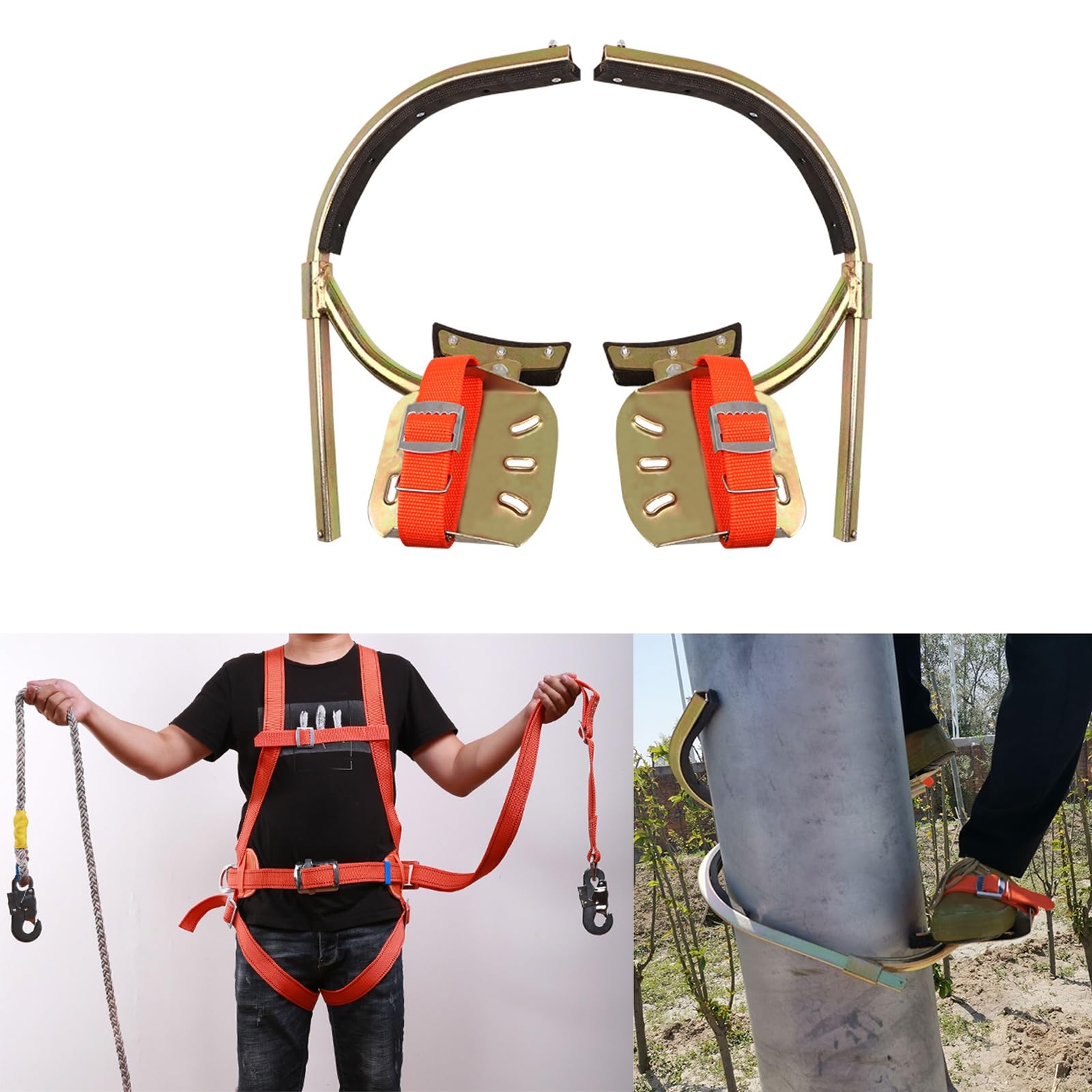 Crampons d'escalade arbre et kit poteau utilitaire avec marchepied 350
