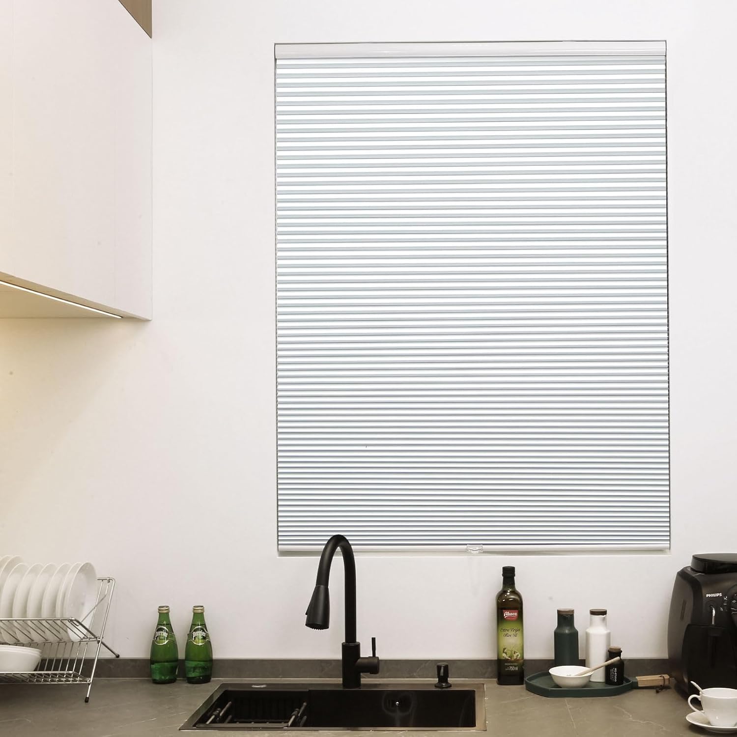 Cellular Shades Blackout Cordless Honeycomb Blinds for Window Top Down Bottom Up Cellular Blackout Shade for Windows White 24" x 64" White-blackout 24"W x 64"H