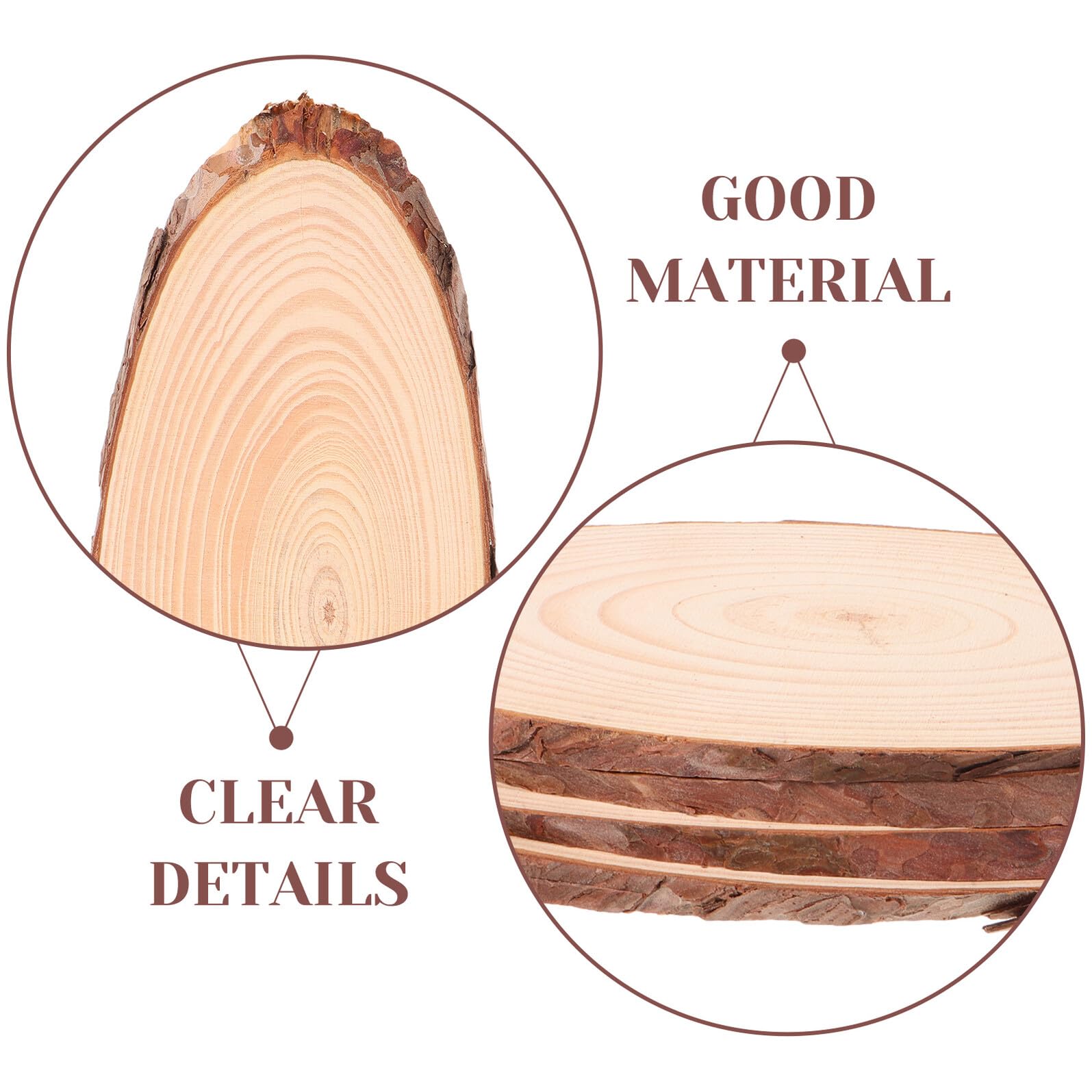 Hohopeti 4 Ovale Holzscheiben zum Basteln aus Unbehandeltem Holz mit Abgeschrägten Kanten für Kreative Projekte und Rustikale Tischdekoration im Atelier